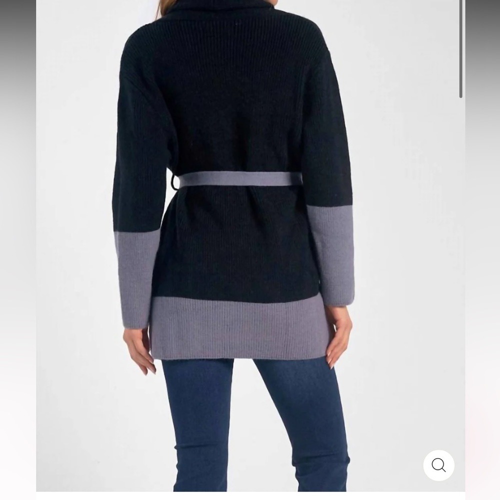 Colorblock Open Front Cardigan - Picture 3 of 5